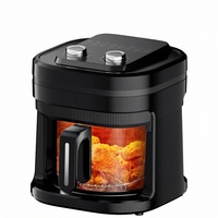 Friteuse à air carrée double panier en acier inoxydable, contrôle numérique, commande par application, capacité 8,1-10L, protection contre la surchauffe, rapide