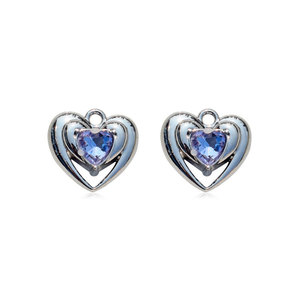 Heart Shaped Rhinestone Pendant Zinc Alloy Plated Fashion Jewelry Findings For DIY Earrings <b>Bracelets</b> Pendants Accessories Kit - Product Image 5
