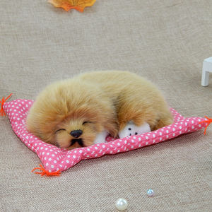 Peluş simülasyon köpek Model araba süsler güzel evcil hayvan oyuncakları Barking <span class=keywords><strong>Mini</strong></span> şekerleme Alseep köpek ev dekorasyon peluş uyku köpek - Product Image 5