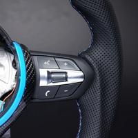 Volant sport en fibre de carbone bleu style M3 M5 pour BMW F30 F10 F20 E90 E70 F01 F25 F48 E71 E87, fond plat
