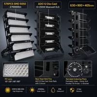 Reflector LED de 1500W IP65 de Alto Lumen SMD 5050 para Iluminación de Estadios, Construcción de Edificios Industriales y Canchas de Tenis