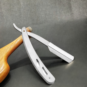 Porte-couteau pliant tout métal de qualité supérieure rasoir droit moderne vieux bouton poussoir en acier à haute teneur en carbone OEM personnalisable pour le bricolage - Product Image 4