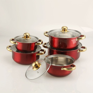 10 pièces en acier inoxydable ensemble d'ustensiles de cuisine pot à lait soupe pot antiadhésif casseroles antiadhésives casserole 16 18 20 22 <span class=keywords><strong>24</strong></span> <span class=keywords><strong>CM</strong></span> avec boîte-cadeau pour la cuisson - Product Image 1