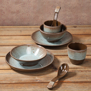 Mountain and Wild Style Hot Pot Restaurant Tableware Set (<b>Melamine</b> Four-Piece Set: Cups, <b>Plates</b>, Bowls, Spoons) - Yunnan, - Product Image 4