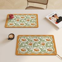 Tablette-tapis à café absorbant à dos en caoutchouc, tapis de séchage pour comptoir de cuisine-accessoires de Bar à café