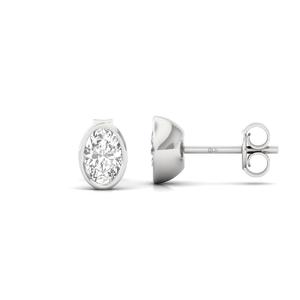Boucles d'oreilles solitaires en diamant CVD de laboratoire de 0,37 ct, taille ovale, couleur fantaisie, certifiées IGI, plaquées or 10 carats, tendance, élégantes et étincelantes - Product Image 4