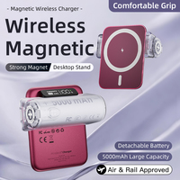 Batterie externe magnétique portable personnalisée 22,5 W 5000 mAh avec support et étui de charge sans fil pour téléphone