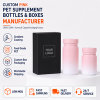 Bouteille en PET verte personnalisée de qualité alimentaire pour emballage de compléments alimentaires, bouteille en plastique avec protection UV et bouchon à vis nervuré blanc, OEM ODM