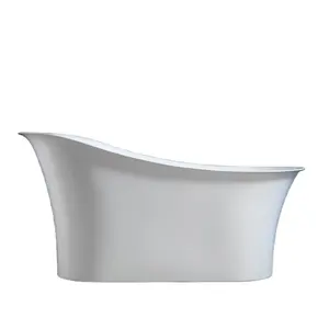 Manufacturer Acrylic New Design Freestanding Bathroom Hotel Solid Boat Shape Soaking For Adults Artistic Bathtub