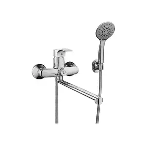 Chrome single lever wall mounted zinc bath shower mixer with diverter