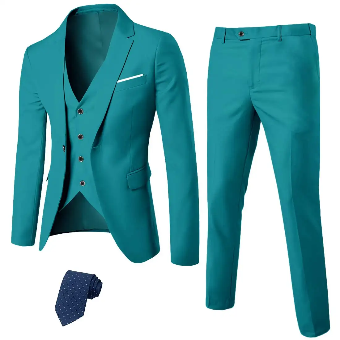 Ensemble de costume de coupe ajustée pour hommes, gilet et pantalon avec cravate à un bouton, nouvelle collection,