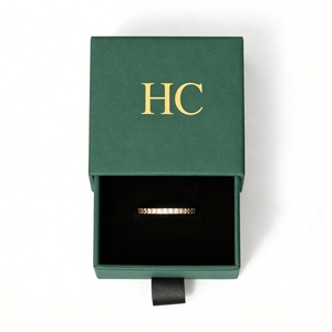 กล่องใส่แหวนพรีเมียม กล่องของขวัญเครื่องประดับหนัง PU หรูหรา พร้อมช่องใส่กำมะหยี่ ปั๊มฟอยล์ โลโก้สั่งทำได้ สำหรับบรรจุภัณฑ์เครื่องประดับแบรนด์ดัง - Product Image 4