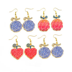 Orecchini di frutta del diavolo per donna uomo Gomu Ope <span class=keywords><strong>Mera</strong></span> no mi Anime Brincos gioielli orecchini pendenti accessori regalo di fascino - Product Image 2
