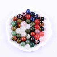 Batu Kristal Alami HZ Pink, Labradorit, Malasit, Agate, Ornamen untuk Hadiah, Bola Kristal Putih 16mm Grosir