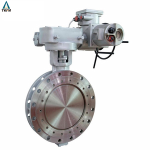 Gran tamaño dos brida eléctrica <span class=keywords><strong>electro</strong></span> actuador cf8m de acero inoxidable dn900 de la válvula de mariposa - Product Image 2