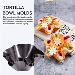 Non Stick Carbon Steel Fluted Tortilla Shell Pans Pan <strong>Cake</strong> Salad Bowl <strong>Makers</strong> Pan Baking Molds for Kitchen - Product Image 5
