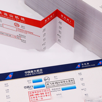Étiquettes personnalisées OEM thermiques double face en caoutchouc adhésif pour cartes d'embarquement et bagages, étiquettes en papier thermique