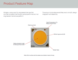 Chip LED COB de Alta Potencia Bridgelux BXKC-50E4000-E-14, 80CRI, 3048LM, 4000K, Blanco Frío, 19.8W, 17.85x17.85mm, Ángulo de Visión de 120° - Product Image 3
