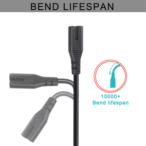 Cable de Alimentación 18AWGx2C, NEMA 1-15P a IEC 60320 C7, 125V 7A, Enchufe Americano de 2 Pines a Conector Tipo 8, Cable NISPT-1 Estándar - Product Image 4
