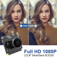 Mini cámara web de seguridad con iluminación Fisheye 1080P, cámara USB 2.0 para PC con poca luz, 0.0001Lux, UVC Plug&Play, sin necesidad de controladores