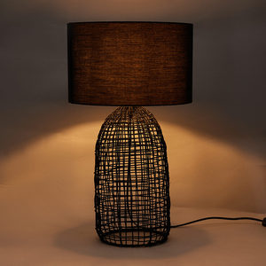 JLT-R12 Natural Rattan <strong>Bamboo</strong> Base <strong>Table</strong> <strong>Lamp</strong> for Restaurant Coffee Shop - Product Image 4