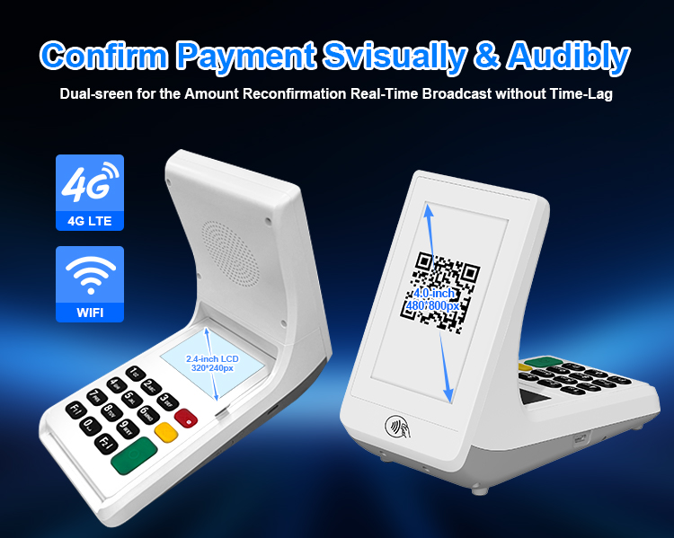 Dual Screen QR Code & NFC Payment Terminal for Merchants - Z45
