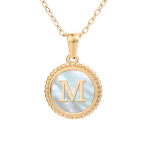 Collar con Disco de Letra, Chapado en Oro PVD de 18K, Colgante de Acero Inoxidable con Inicial y Dije Redondo de Esmalte Azul, Joyería Hipoalergénica - Product Image 5