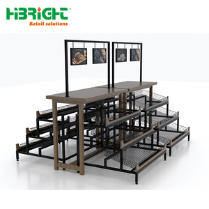 Estante de exhibición de pan de equipo de cocina comercial con marco de acero laminado de madera duradero - Product Image 4