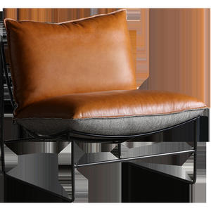 As Is Well Known Single <b>Sofa</b> Chair Black Leather And Metal Frame Comfortable Lounge Chair For Office Bedroom Study - Product Image 5