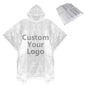 Custom Disposable Adults <strong>Rain</strong> <strong>Poncho</strong> Raincoat Clear Plastic for Travel Concerts Theme Parks Sports Events Waterproof Outdoor - Product Image 1