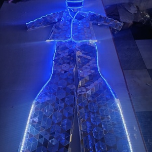 Mono de espejo Traje de moda DJ Club Party Nightclub Stage Dancer Wear Traje reflectante de espejo para zancos - Product Image 4