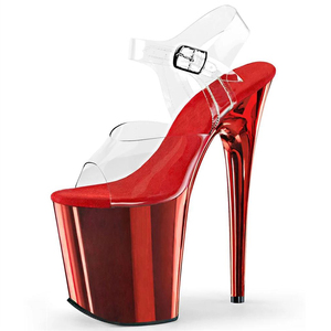 Discoteca Pole Dance placcato oro fondo banchetto spogliarellista tacchi <span class=keywords><strong>20</strong></span> <span class=keywords><strong>cm</strong></span> T-stage show 8 pollici <span class=keywords><strong>tacco</strong></span> sottile bocca di pesce sandali piattaforma - Product Image 5