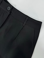 Ensemble tailleur short et blazer deux pièces sans manches à col en V boutonné pour femme, noir uni, respirant, décontracté, pour le bureau