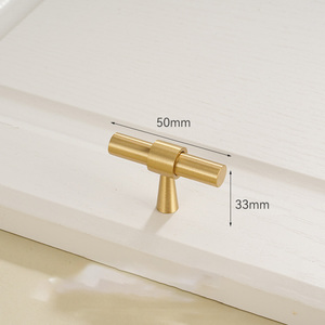 Tiradores de herrajes para muebles de latón macizo minimalista de lujo, tiradores de armario de cocina, perillas de armario de dormitorio - Product Image 2