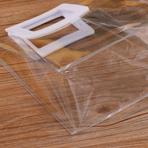 Bolsa de compras de pvc con logotipo impreso personalizado, bolsa gruesa de PVC transparente - Product Image 5