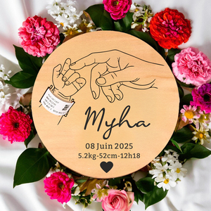 Custom Wooden Birth Announcement Sign, Baby Name Sign, Hospital Newborn <strong>Photo</strong> Sign, Newborn Baby <strong>Photo</strong> Prop, Baby Shower Gift - Product Image 6