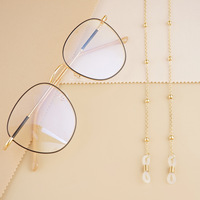 Chaîne de lunettes plaquée or tendance, cordon pour lunettes de soleil et de lecture, support de lunettes en métal perlé pour hommes et femmes