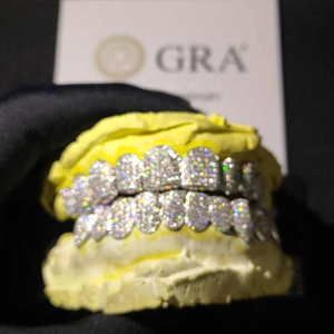 Grillz Dentaires Moissanite Style Rapper en <span class=keywords><strong>Argent</strong></span> S925, Bijoux Haute Gamme Incrustés de Diamants Bling pour Hommes et Femmes, Certifiés Conformité - Product Image 2