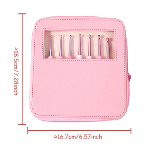 Juego de ganchos de ganchillo con mango suave rosa degradado, herramientas para tejer hilo de suéter, juego de ganchos de ganchillo de <span class=keywords><strong>8</strong></span> piezas - Product Image 3