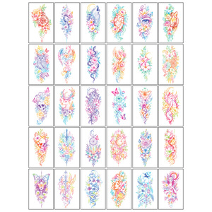 Autocollants de <span class=keywords><strong>tatouage</strong></span> temporaire semi-permanent papillon réaliste et fleur, imperméables et résistants à la transpiration, pour maquillage corporel féminin sur le bras - Product Image 6