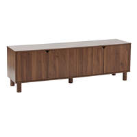 Meja TV Walnut 160cm dengan Gagang Tersembunyi dan Sudut Melengkung
