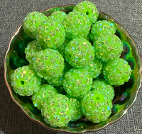 Perle de boule de diamant en résine faite à la main de 20MM grand acrylique et plastique accessoires de bijoux à bricoler soi-même en vrac avec ensemble de diamants