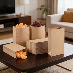 Sacchetto di Carta Kraft Vuoto con Fondo <span class=keywords><strong>Piatto</strong></span> Personalizzato per Confezionamento Alimentare di Caffè in Polvere, Tè, Frutta Secca - Product Image 1
