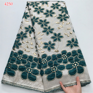 4250 africano Jacquard broccato tessuti di pizzo nigeriano damasco 2025 le ultime donne francesi pizzo dorato per abito da sposa - Product Image 4