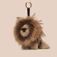 Petit pendentif lion, lion en fourrure de vison, pendentif Simba, porte-clés de voiture en peluche mignon