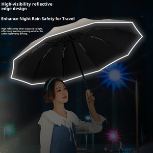 Sunday 24 xương hoàn toàn tự động cổ điển ba lần gấp ngược ô của phụ nữ nắng mưa kép sử dụng gấp nam chống gió - Product Image 5