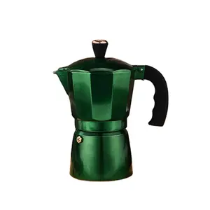 Amazon sıcak satış özel 9 bardak yeşil espresso kahve makinesi moka pot klasik stovetop espresso alüminyum üreticisi