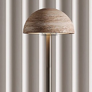 Stone Dome Floor Lamp H1300mm Travertine Lampshade LED Light Source Retro Villa Living Room Lamp - Product Image 2
