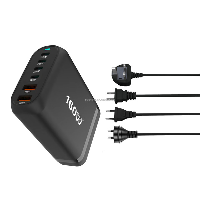 160W Fastest Black Design Wholesale New Multi Universal Travel Mobile Accessories Fast Usb C Phone Adapters Usa Gan Charger