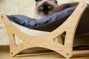 Hamac en bois, lit en bois, meubles pour chats - Product Image 2